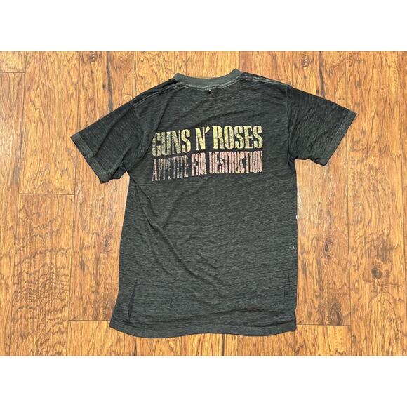 VTG HANDTEX Gun's N' Roses DISTRESSED T-Shirt Appetite Destruction Thin/Holes-M - Picture 4 of 9